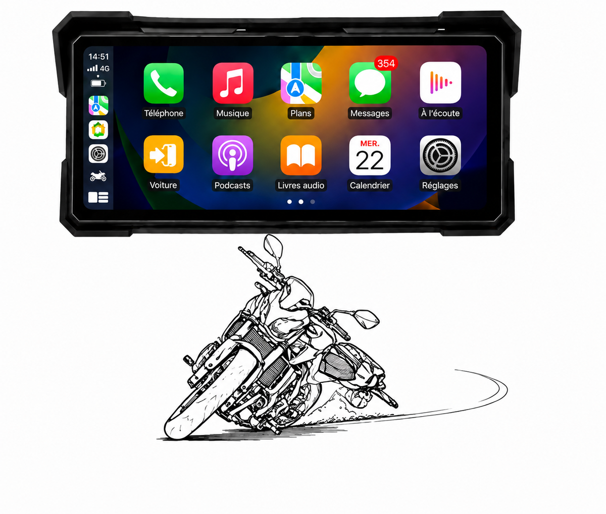 MOTOPLAY 8.1" - CARPLAY SANS FIL - GRAND ÉCRAN
