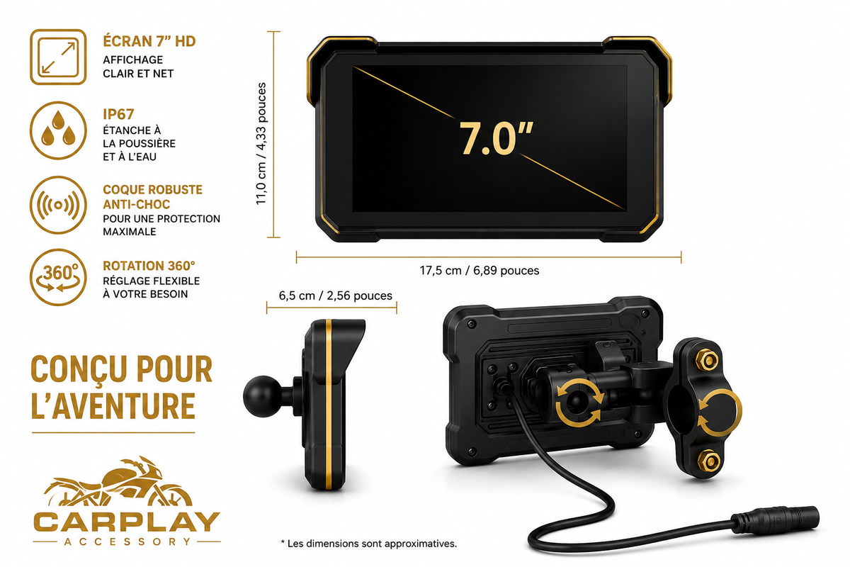 MOTOPLAY 7" - CARPLAY SANS FIL