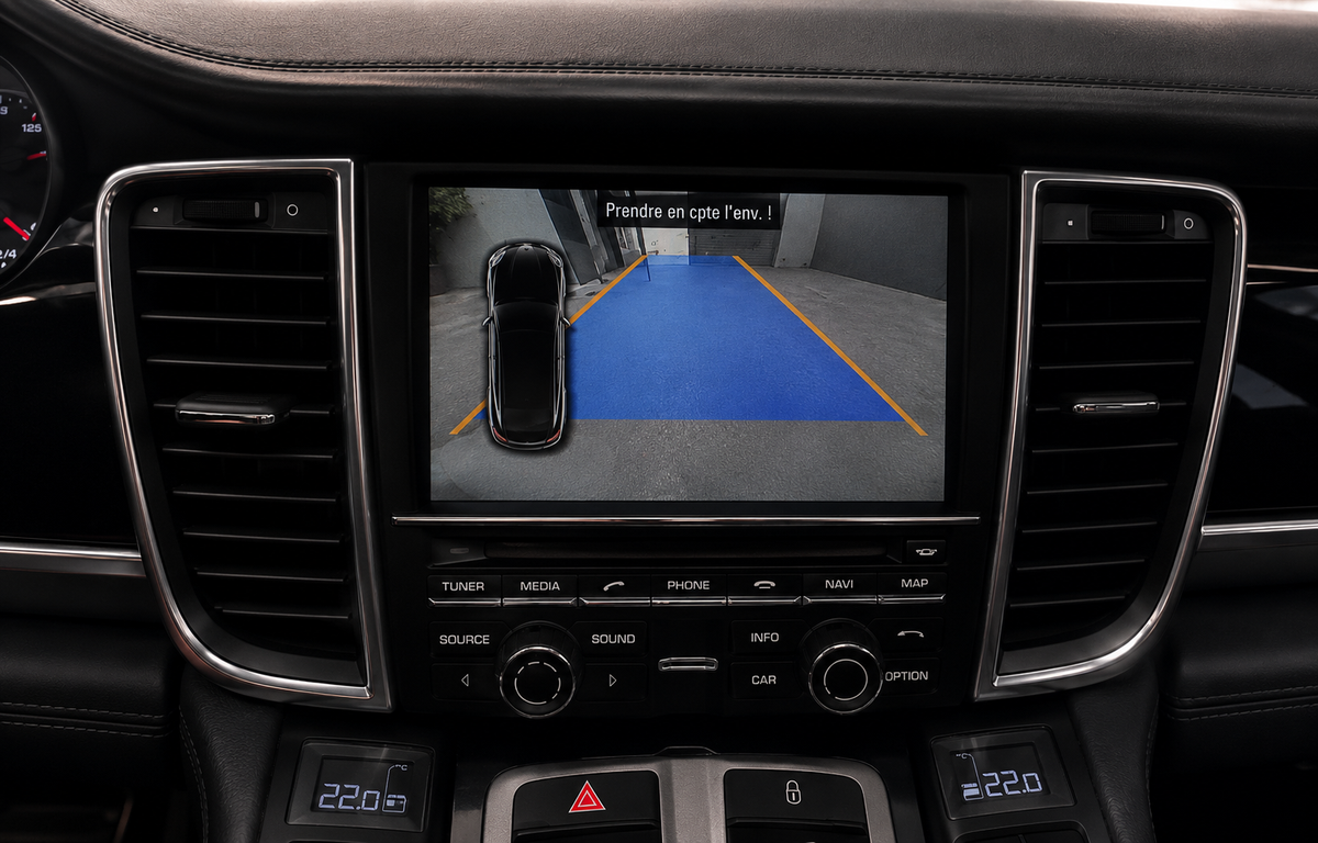 CAMÉRA DE RECUL DYNAMIQUE – PORSCHE MACAN / CAYENNE / PANAMERA – ORIGINE (2012-2023)
