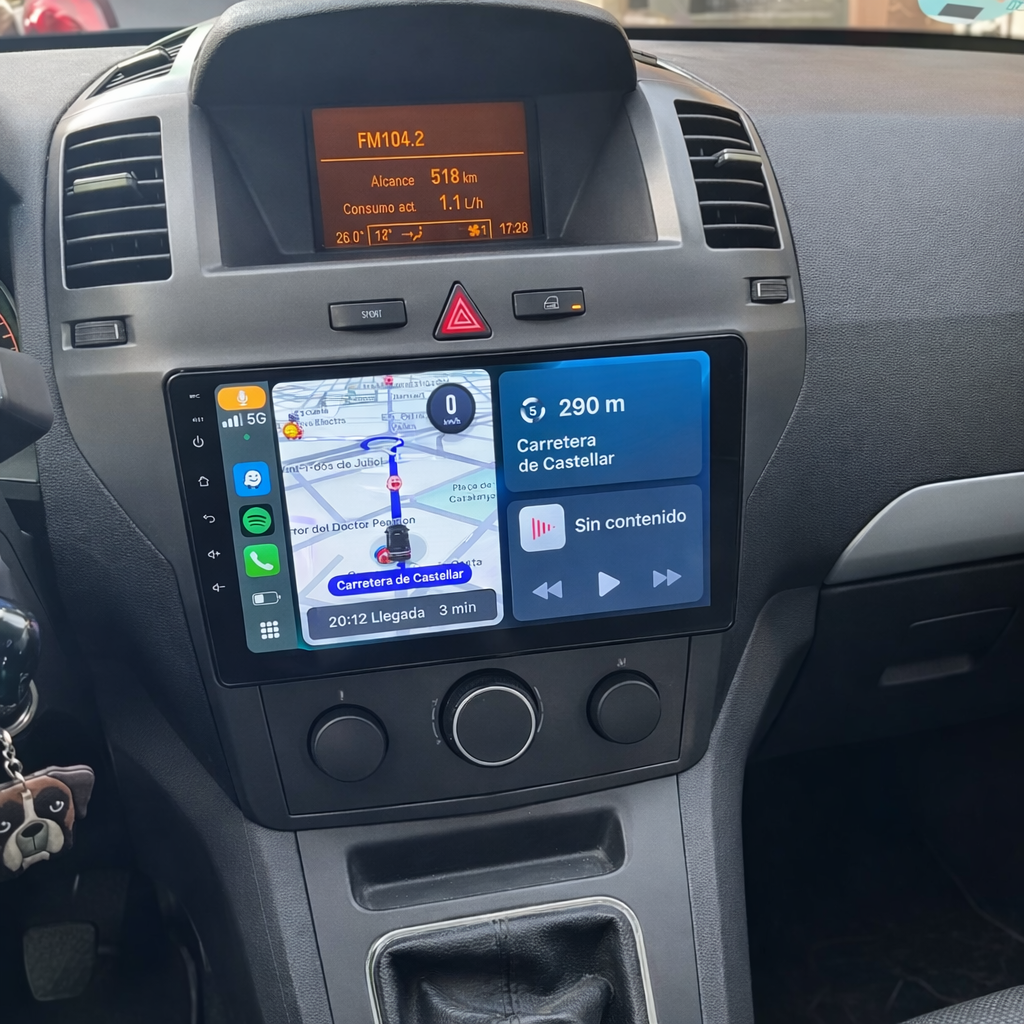 Écran CarPlay Opel Astra H intégré tableau de bord
