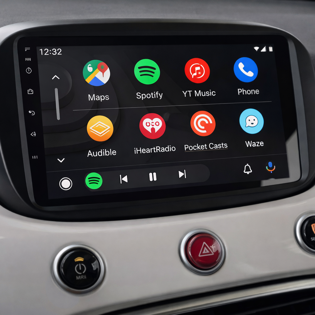 Écran CarPlay Fiat 500 X intégré tableau de bord