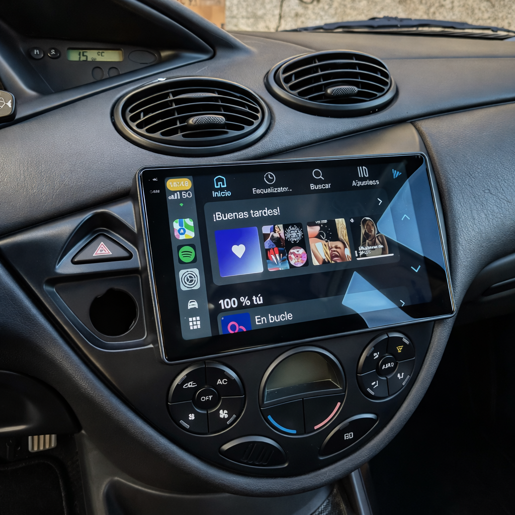 Écran CarPlay Ford Focus 1998-2004 intégré tableau de bord