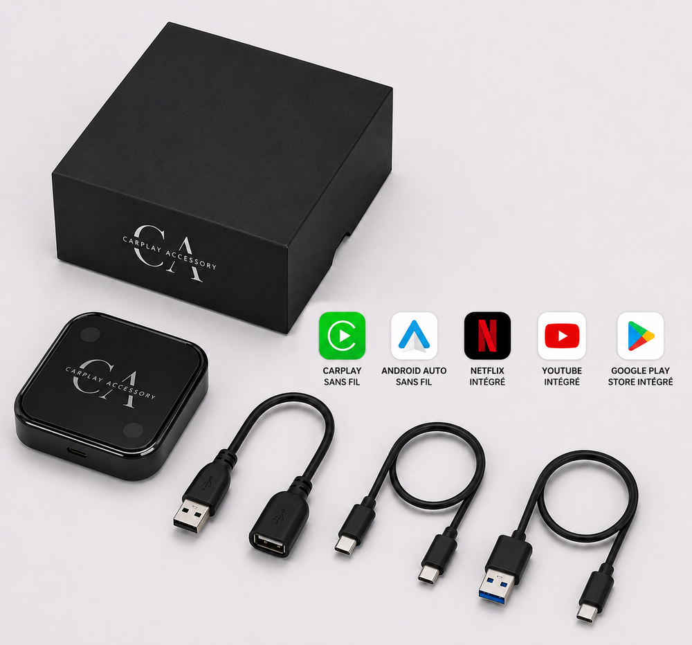DONGLE CARPLAY & ANDROID AUTO SANS FIL — YOUTUBE, NETFLIX & GOOGLE PLAY