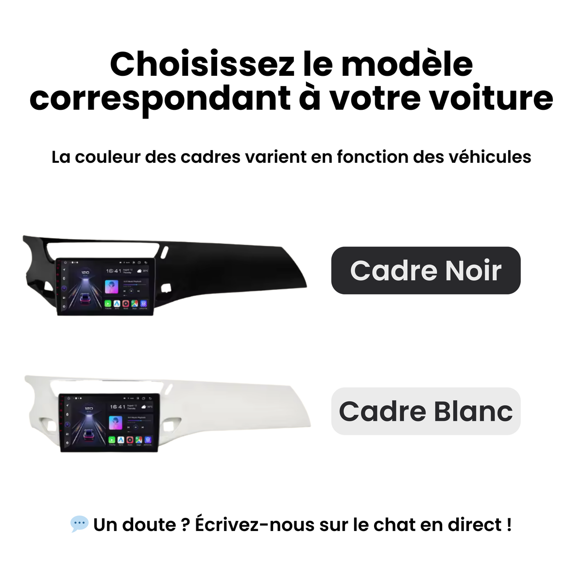 Citroën C3 / DS3 : choisissez le cadre noir ou blanc correspondant à votre tableau de bord