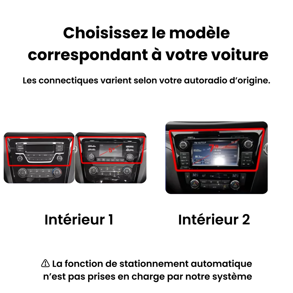 Nissan Qashqai 2 J11 : choisissez l'intérieur 1 ou 2 correspondant à votre tableau de bord