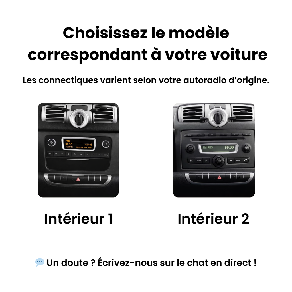 Smart Fortwo : choisissez l'intérieur 1 ou 2 correspondant à votre tableau de bord