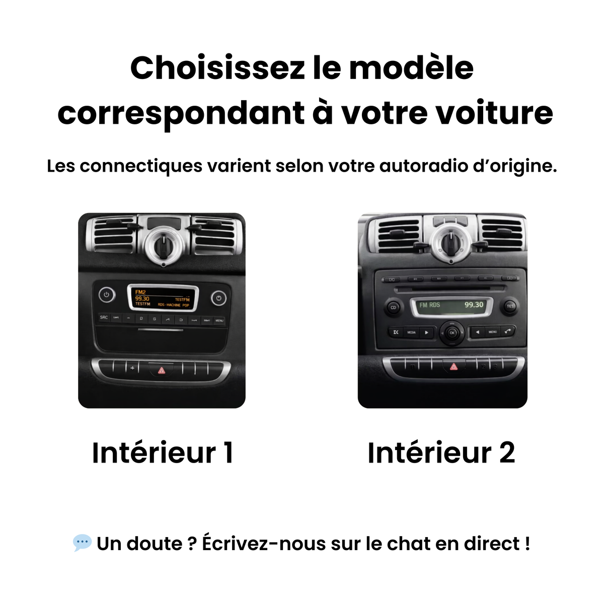 Smart Fortwo : choisissez l'intérieur 1 ou 2 correspondant à votre tableau de bord