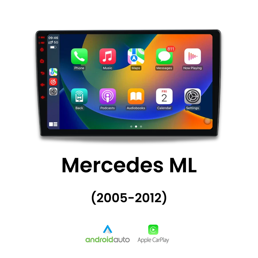 Écran CarPlay Mercedes ML intégré tableau de bord