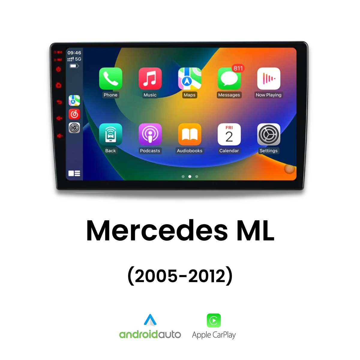 Écran CarPlay Mercedes ML intégré tableau de bord
