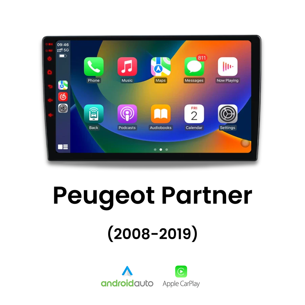 Écran CarPlay Peugeot Partner intégré tableau de bord