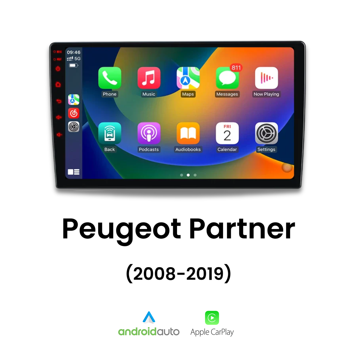 Écran CarPlay Peugeot Partner intégré tableau de bord