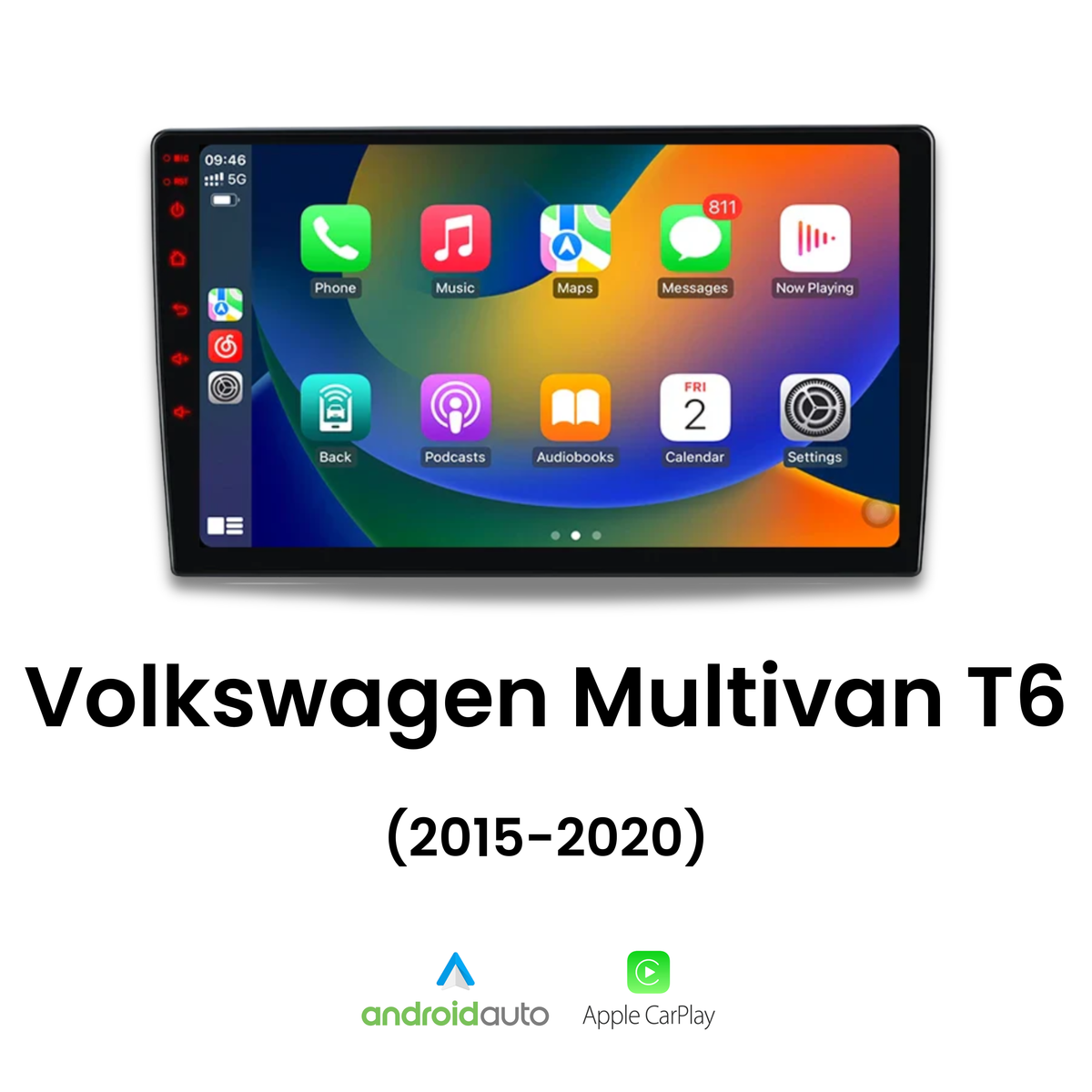 Écran CarPlay intégré Volkswagen Multivan t6 tableau de bord