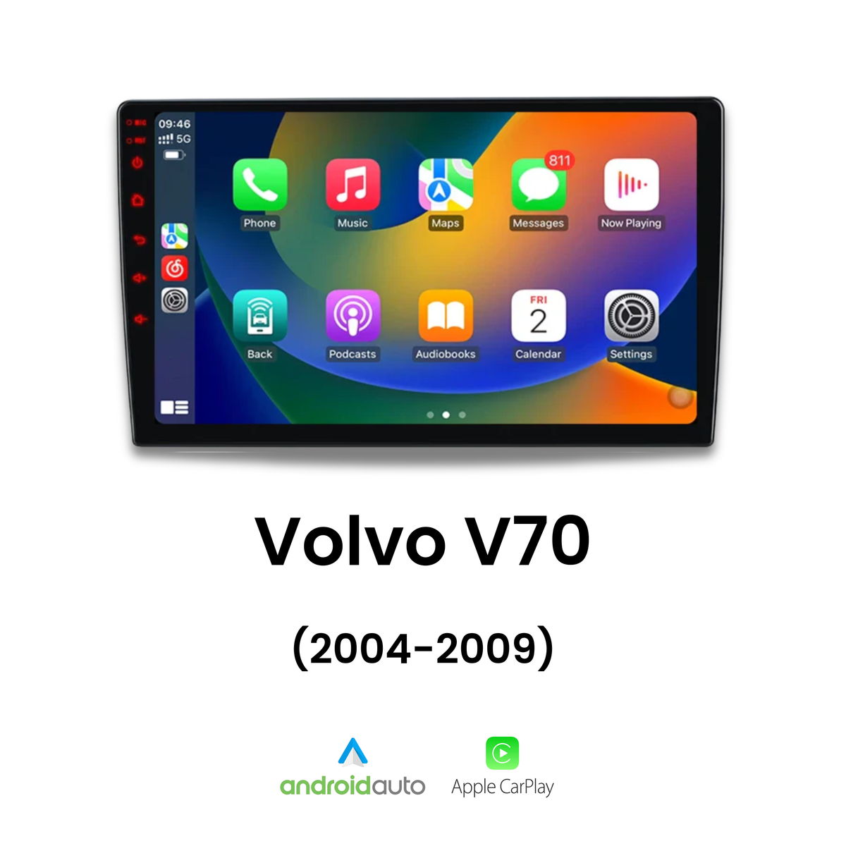Écran CarPlay Volvo V70 intégré tableau de bord 