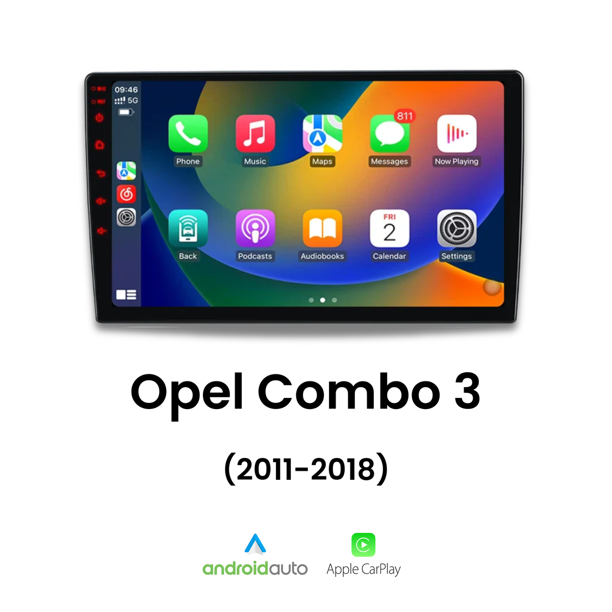Écran CarPlay Opel Combo 3 intégré tableau de bord