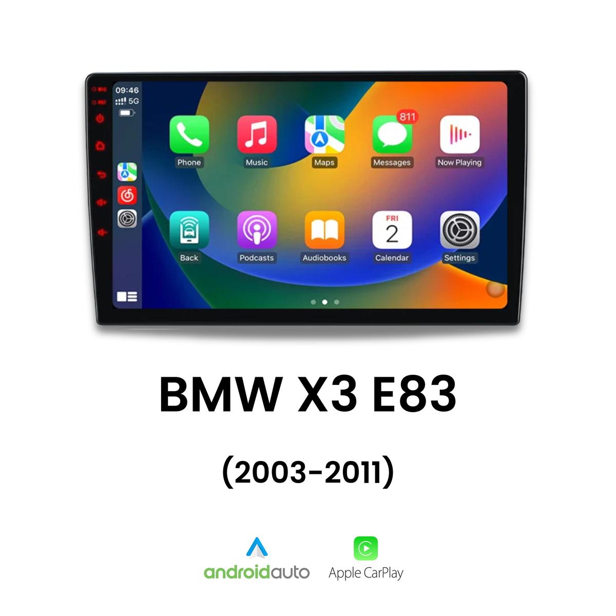 Écran CarPlay Bmw X3 E83 intégré tableau de bord
