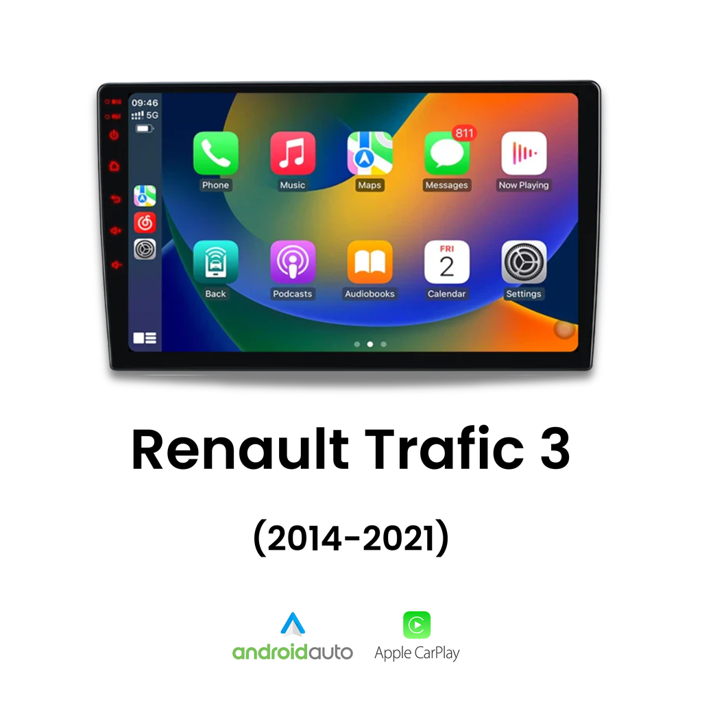 Écran CarPlay Renault Trafic intégré tableau de bord