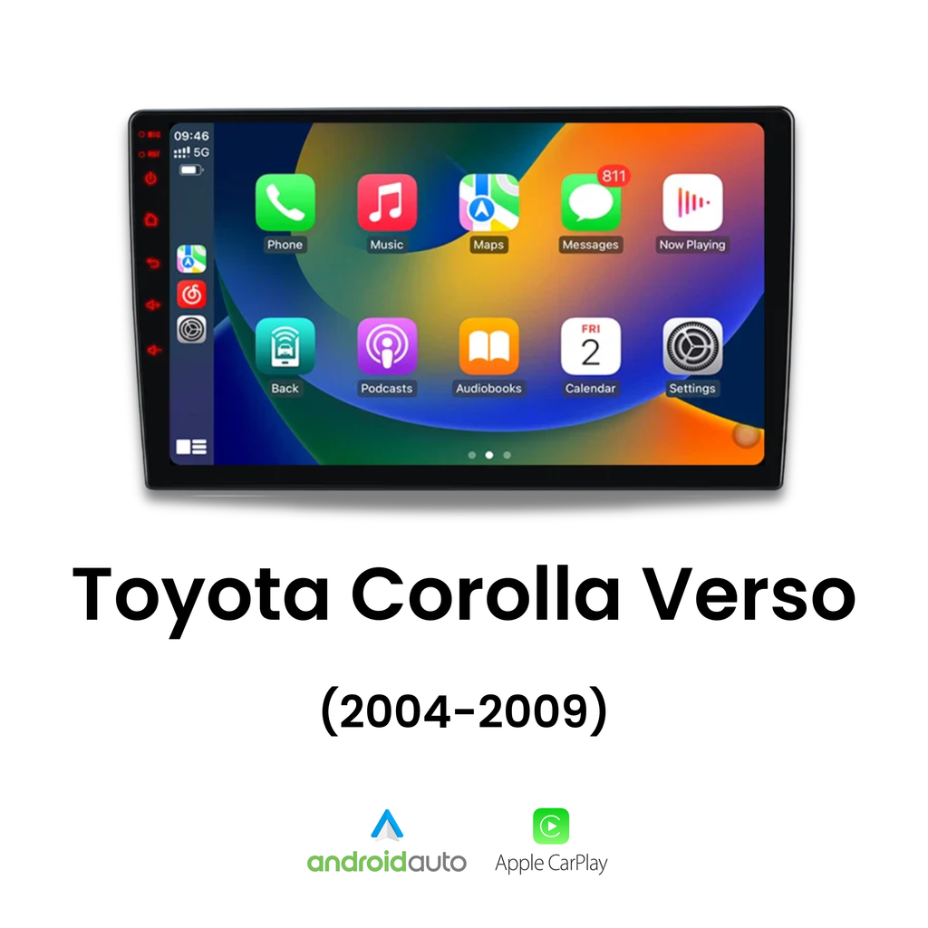 Écran CarPlay Toyota Corolla Verso intégré tableau de bord