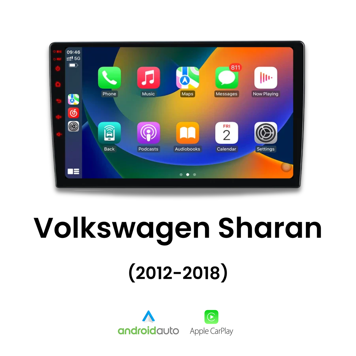 Écran CarPlay Volkswagen Sharan intégré tableau de bord