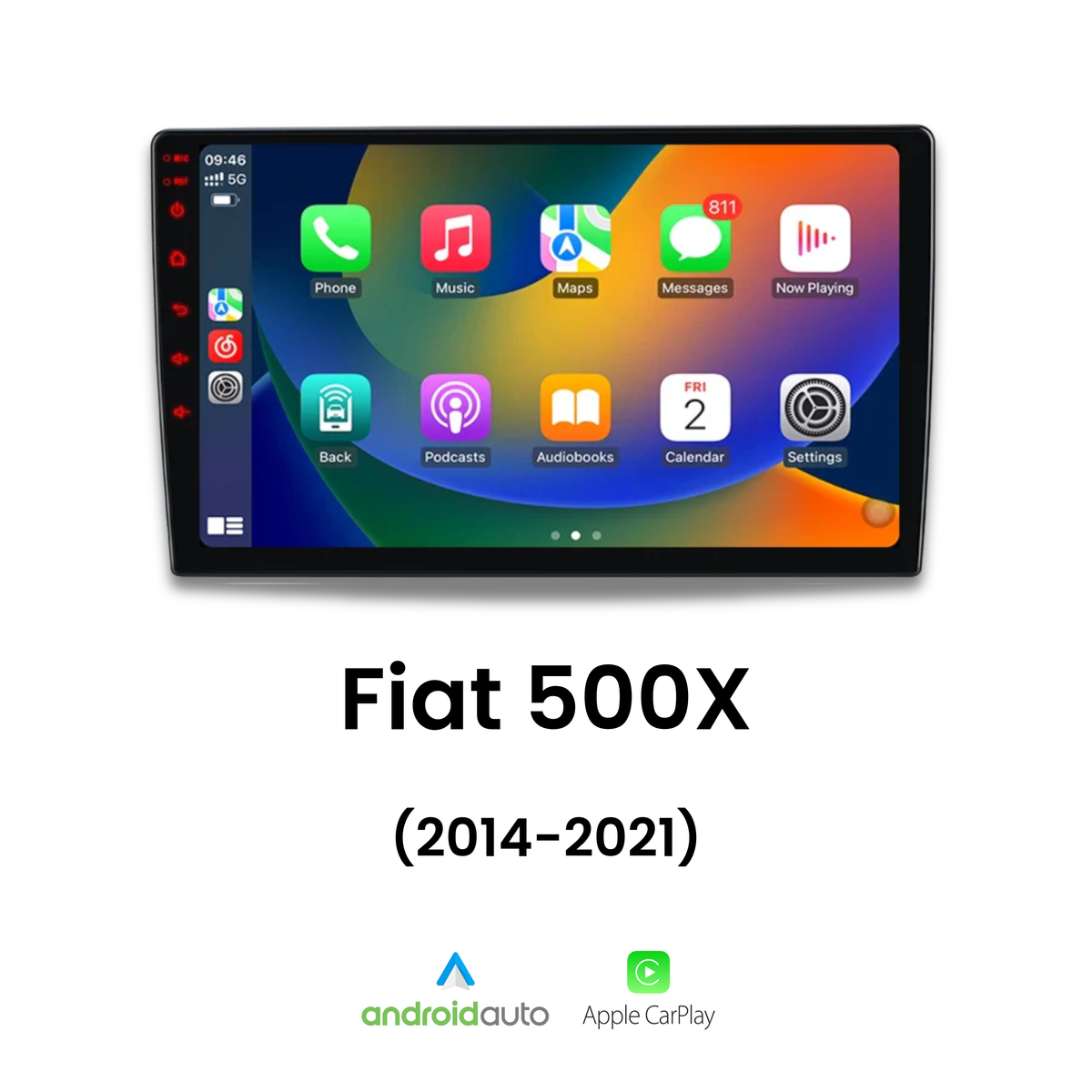 Écran CarPlay Fiat 500 X intégré tableau de bord