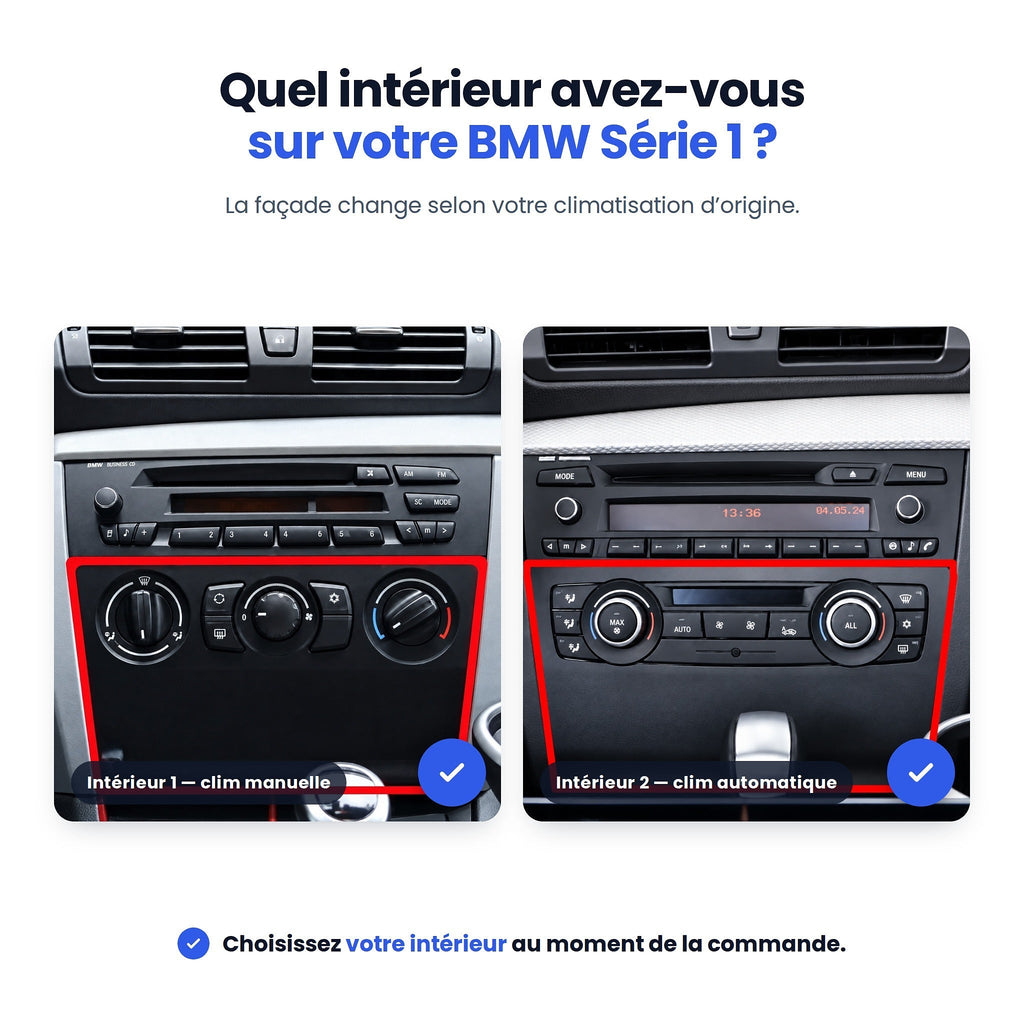 BMW Série 1 : intérieur 1 climatisation manuelle ou intérieur 2 climatisation automatique