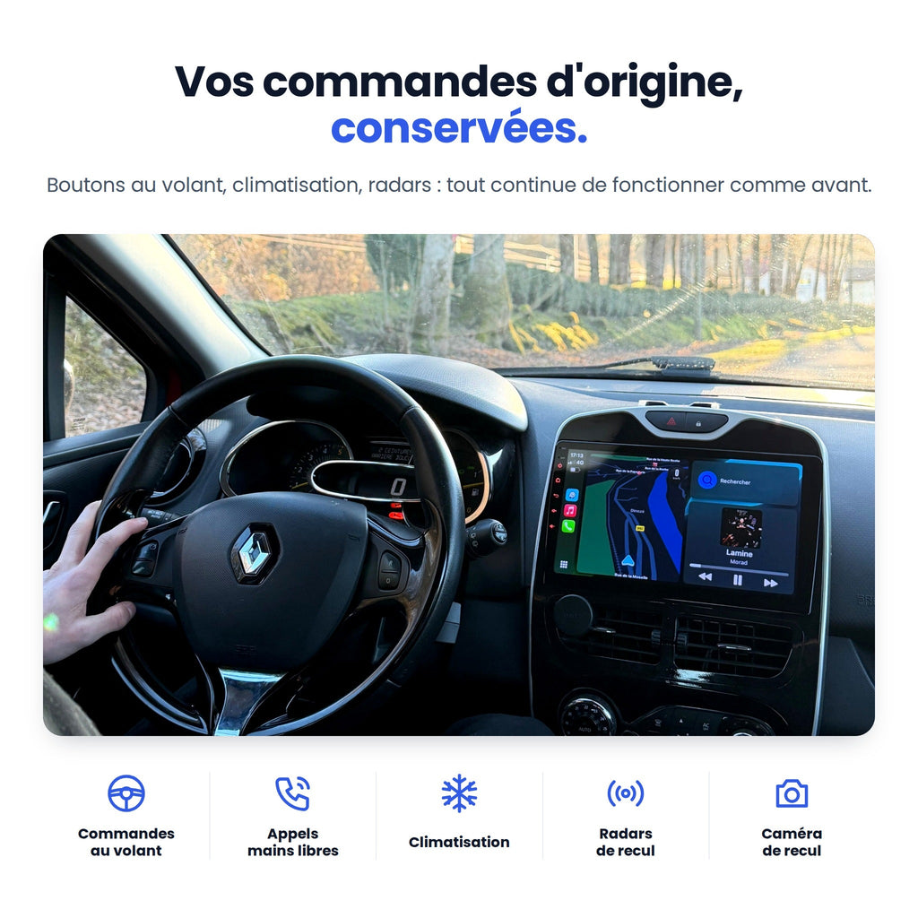 Commandes au volant, climatisation et radars conservés dans la Renault Clio 4