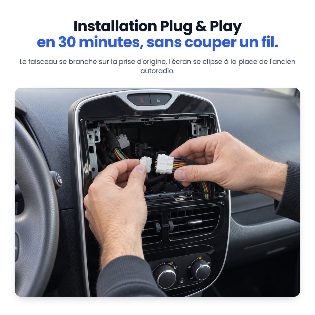 Installation Plug & Play en 30 minutes : branchement du faisceau sur la prise d'origine de la Clio 4