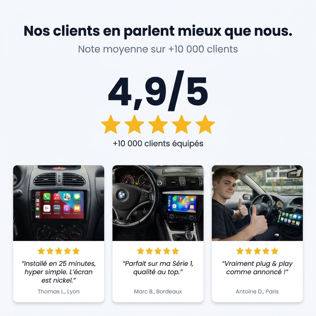 Note 4,9 sur 5 - Plus de 10 000 clients équipés en France