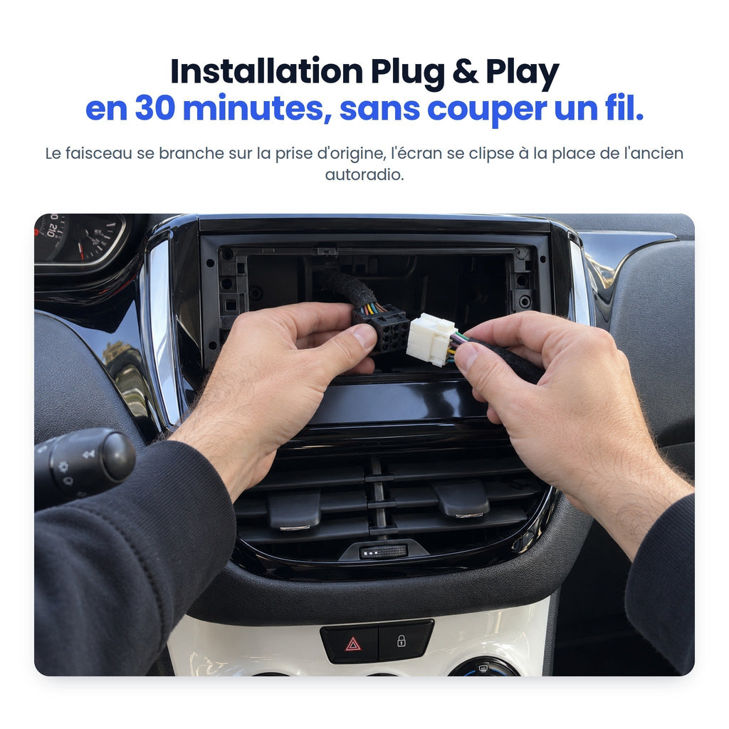 Installation Plug & Play en 30 minutes : branchement du faisceau sur la prise d'origine de la Peugeot 208