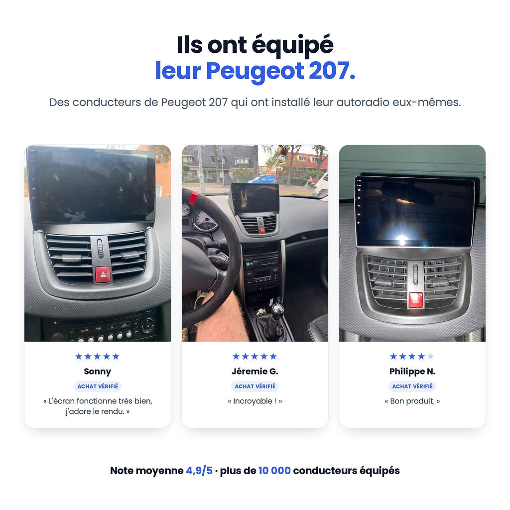 Avis clients vérifiés : Peugeot 207 équipées de l'autoradio CarPlay My Carpplay