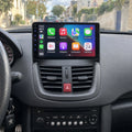 Autoradio CarPlay Peugeot 207 : écran tactile 9 pouces installé en haut du bloc central