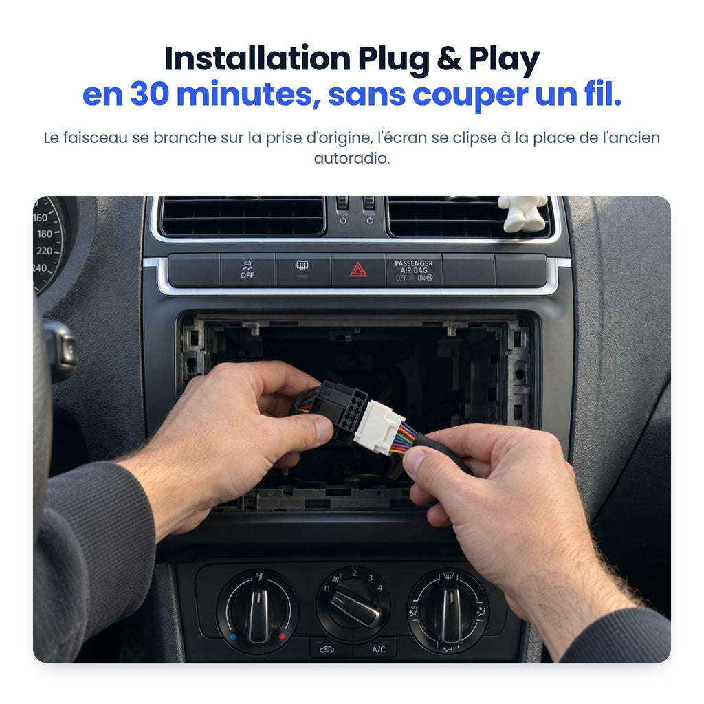 Installation Plug & Play en 30 minutes : branchement du faisceau sur la prise d'origine de la Volkswagen Polo 5