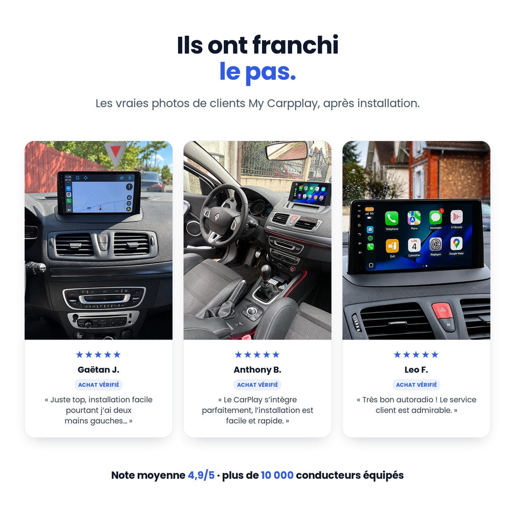 Avis clients My Carpplay avec photos après installation sur Renault Mégane 3